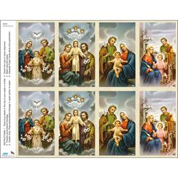 Holy Family Assortment #2 Print Your Own Prayer Cards - 25 Sheet
