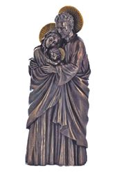 Holy Family in lightly hand-painted cold cast bronze 10" Veronese Collection