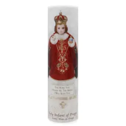 Holy Infant of Prague 8" Flickering LED Flameless Prayer Candle with Timer