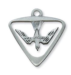 Holy Spirit Pewter Medal on 24" Chain