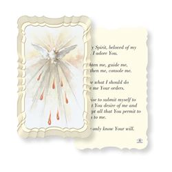 Holy Spirit Prayer Card with Gold Edges