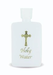 Plastic Holy Water Bottle With Gold Cross