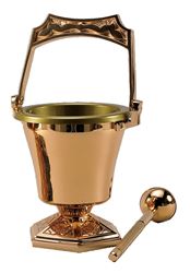 99PS42 Holy Water Bucket with Sprinkler Satin Bronze