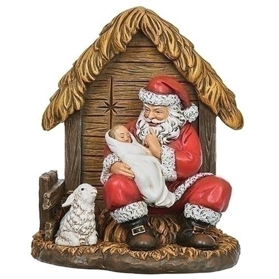 Hush Baby Jesus Santa with Christ Child 6.5" Figurine