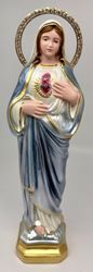 Immaculate Heart of Mary 13" Pearlized Statue from Italy with Rhinestone Halo