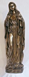 Immaculate Heart of Mary 39" Lightly Painted Bronze Fiberglass Statue