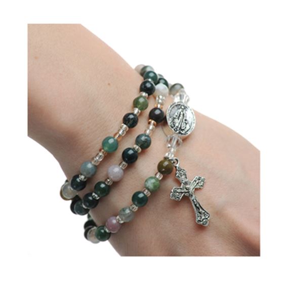 India Agate Twistable Rosary Bracelet