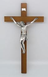 Italian 12" Wall Crucifix with Silver Corpus