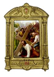 Italian 14pc Baroque Stations of the Cross 6.5" x 9.5" Wood Wall Plaque Set