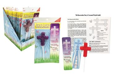 Strawberry & Grape Flavored Jesus Lives! Cross Pop, Bookmark & Activity Sheet Set