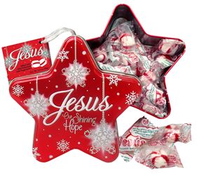 Jesus Red Star Tin with Mints