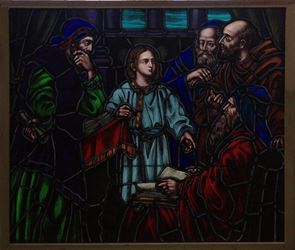 Jesus Teaching Stained Glass Window