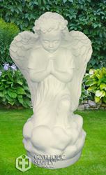 Kneeling Angel 16" Statue, White