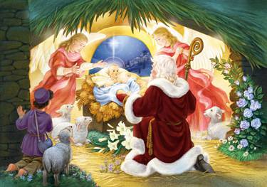 Kneeling Santa Advent Calendar