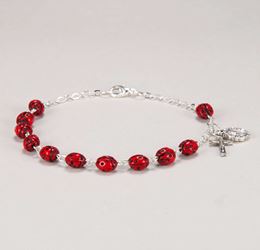 Ladybug Bead Rosary Bracelet