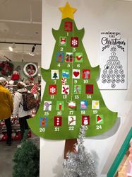 Large Felt Advent Calendar, Christmas Tree Shape