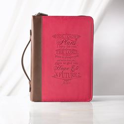 Large I know the Plans Pink Bible Cover
