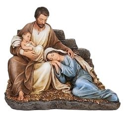 Let Mum Rest Sleeping Mary with Baby Jesus & Joseph 6.7" Figurine
