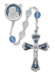 Light Blue Glass Crystal Rosary