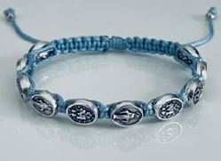 Light Blue and Silver Miraculous Medal Blessing Bracelet