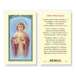 Little White Guest Christ Child Laminated Prayer Card