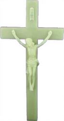 Luminous 12" Wood Grained Plastic Crucifix