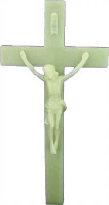 Luminous 12" Wood Grained Plastic Crucifix