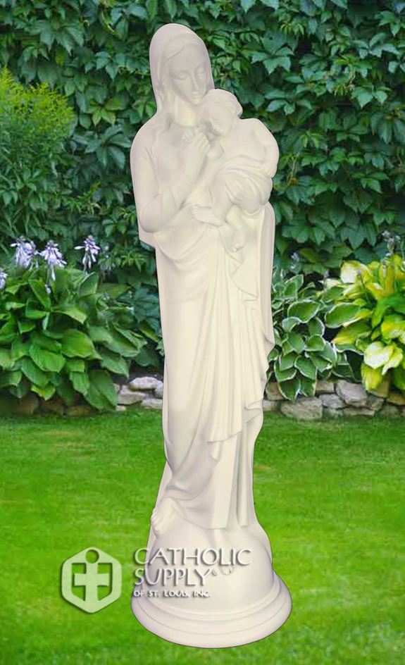 Madonna with Child 24" Statue, White