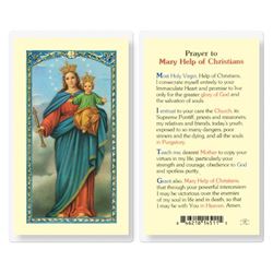 Mary Help of Christians Laminated Prayer Card