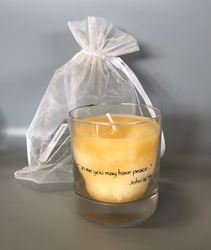 Memorial 8 oz. Jar Candle "In Me You May Have Peace"