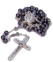 St. Peregrine Men's Hematite Cancer Rosary