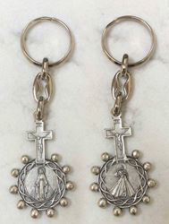 Key Ring with Miraculous Medal on one side and Divine Mercy on other sideKey Ring with Miraculous Medal on one side and Divine Mercy on other side