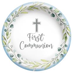 My First Communion 10" Round Plates - Blue