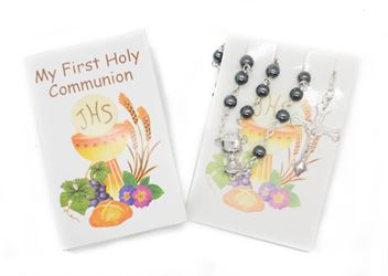 My First Communion Missal Set Hematite Rosary
