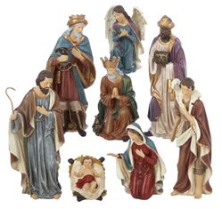 Nativity Set with 8 Figures, 9-inch Resin