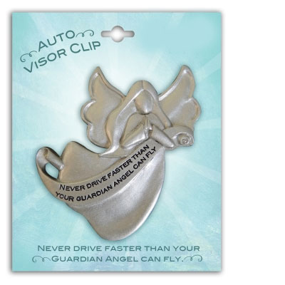 Never Drive Faster Than Your Angel Can Fly Visor Clip