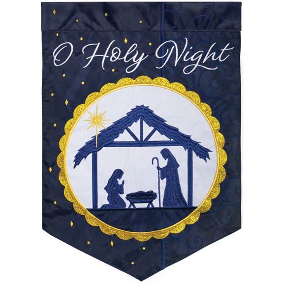 "O Holy Night" Double Applique Garden Flag
