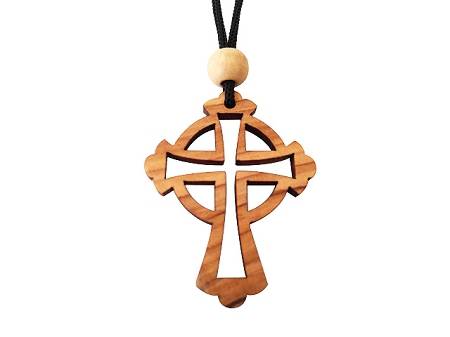 Olive Wood Celtic Cross Pendant