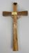 Olivewood 9.5" Wall Crucifix with Gold Corpus, From Italy - 103392