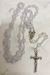 Opaque White Heart Glass Bead Rosary - 10269