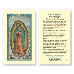 Our Lady Of Gualdalupe Mother Laminated Prayer Card