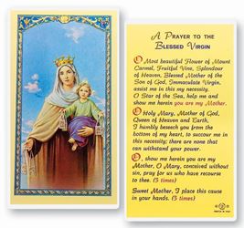 Our Lady Of Mt. Carmel Holy Card