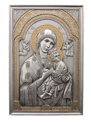 Our Lady Of Perpetual Help Plaque Pewter Style Finish