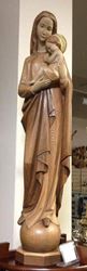 Our Lady Of Universe 3' Wood Carved Statue - 3 Tone Stain