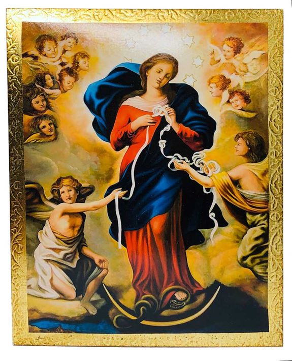 Our Lady Undoer of Knots Gold Leaf Wall Plaque from Italy