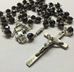 Our Lady Undoer of Knots Hematite Faceted Glass Rosary