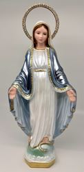 Our Lady of Grace 14" Pearlized Statue from Italy with Rhinestone Halo