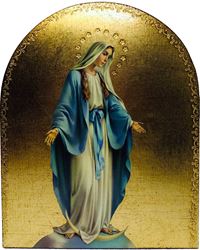 Our Lady of Grace Miraculous Gold Leaf Wall Plaque from Italy