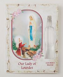 Our Lady of Lourdes Holy Card with Lourdes Water