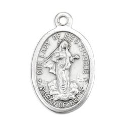 Our Lady of Medugorje 1" Oxidized Medal